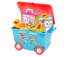 Pilsan rotaļlietu konteiners uz riteņiem, zils cena un informācija | Veļas grozi un mantu uzglabāšanas kastes | 220.lv