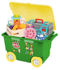 Pilsan rotaļlietu konteiners uz riteņiem, zaļš cena un informācija | Veļas grozi un mantu uzglabāšanas kastes | 220.lv
