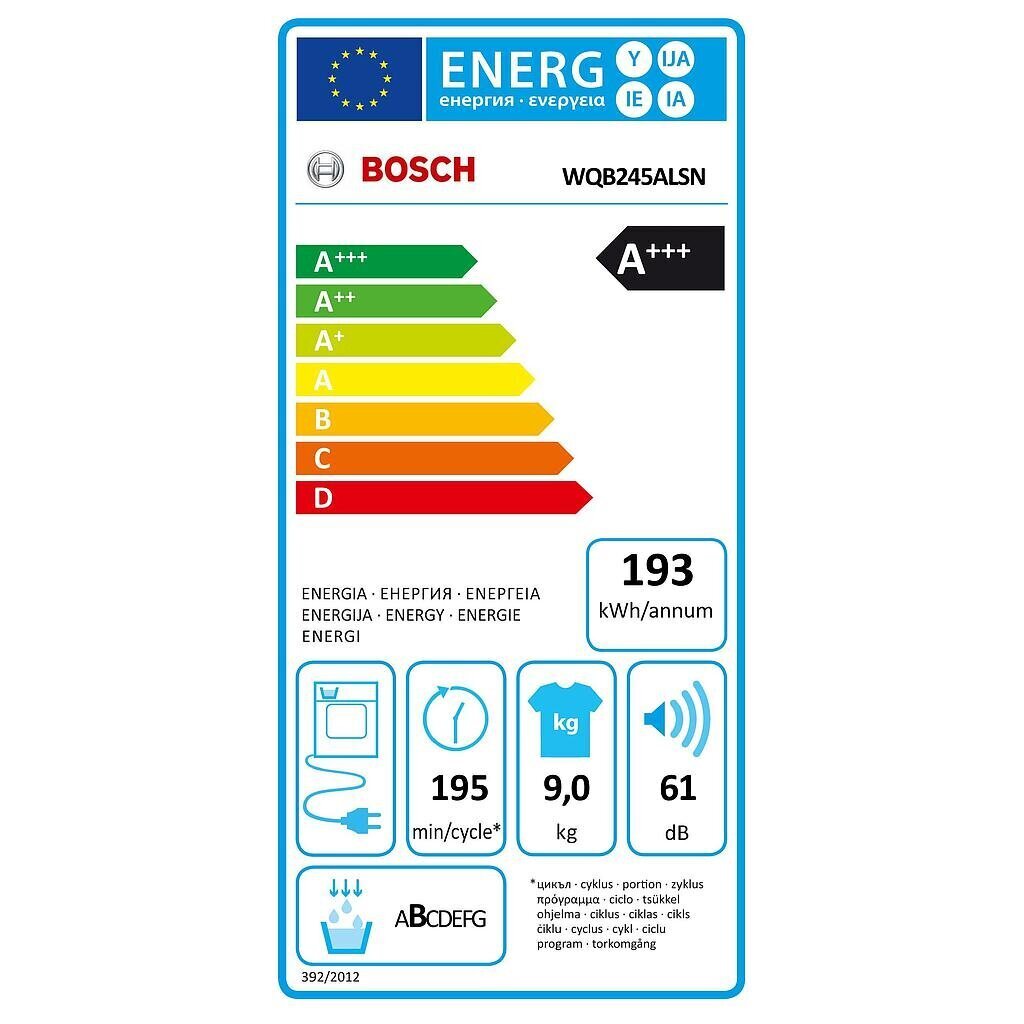 Bosch WQB245ALSN cena un informācija | Veļas žāvētāji | 220.lv