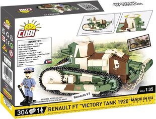 Konstruktors Cobi Great War Renault FT Victory Tank 1920 2992, 304 d. cena un informācija | Konstruktori | 220.lv