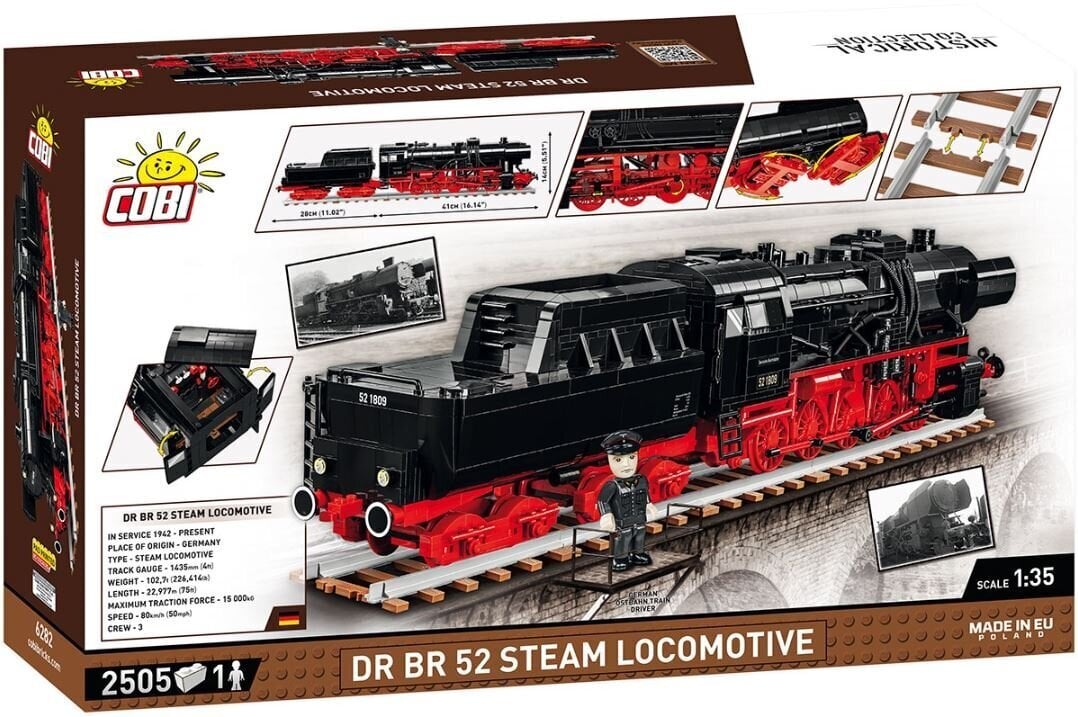 Konstruktors Cobi Trains DRB Class 52 Steam Locomotive 6282, 2505 d. cena un informācija | Konstruktori | 220.lv