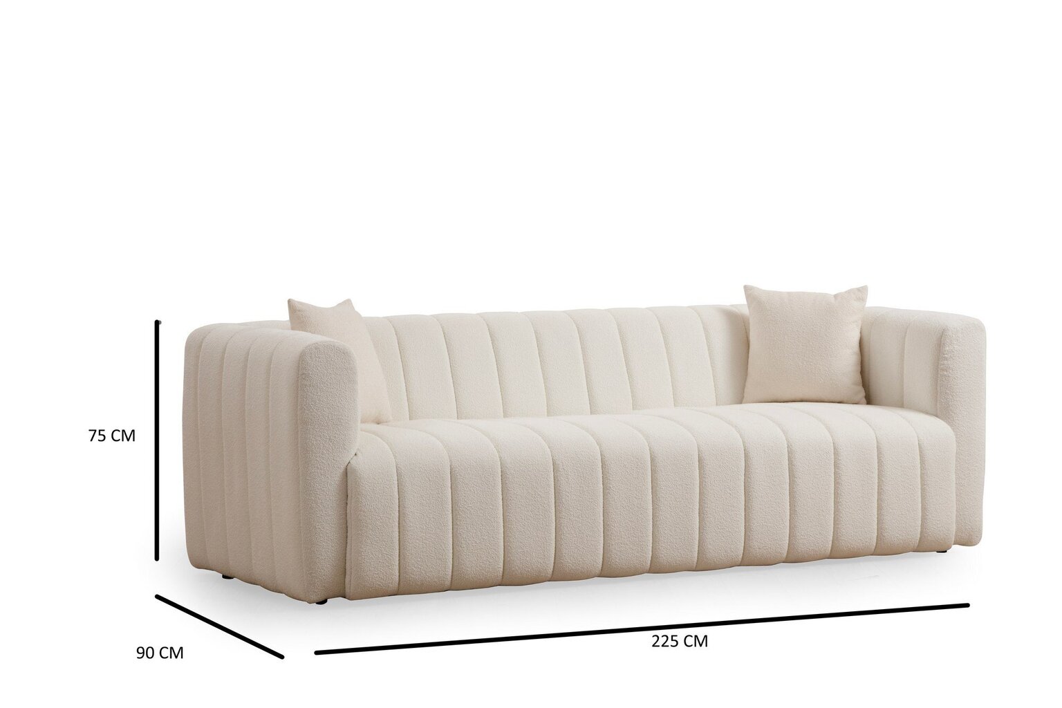 Dīvāns Asir Royal 3, smilškrāsas cena un informācija | Dīvāni | 220.lv