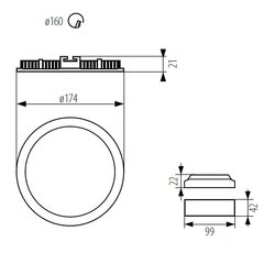 Светодиодный встраиваемый светильник Rounda LED 12W NW W цена и информация | Монтируемые светильники, светодиодные панели | 220.lv