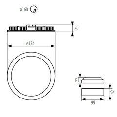 Светодиодный встраиваемый светильник Rounda LED 12W WW W цена и информация | Монтируемые светильники, светодиодные панели | 220.lv