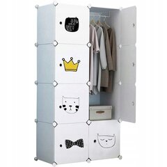 Модульный детский шкаф eMomo, белый цена и информация | Детские шкафы | 220.lv