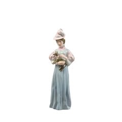 Royal Dux Bohemia porcelāna statuete "Dāma ar suni", 26 cm cena un informācija | Interjera priekšmeti | 220.lv