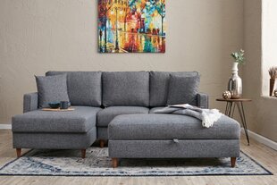 Stūra dīvāns Asir Eva Left, pelēks cena un informācija | Stūra dīvāni | 220.lv