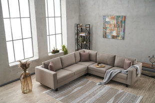 Mīksts stūra dīvāns Asir Kale Linen, smilškrāsas cena un informācija | Stūra dīvāni | 220.lv