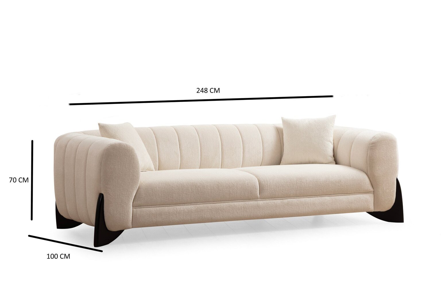 Dīvāns Asir Sandreo White 3, balts cena un informācija | Dīvāni | 220.lv