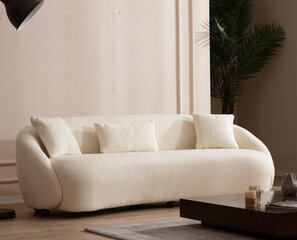 Trīsvietīgs dīvāns Asir Napoli Cream Bouclette, smilškrāsā cena un informācija | Dīvāni | 220.lv
