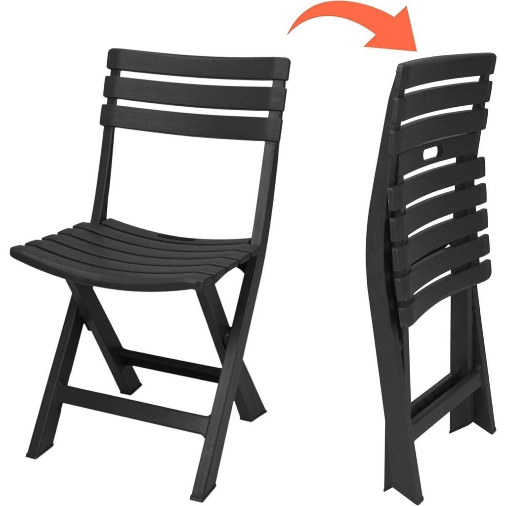 Krēslu komplekts, melns, 4gab. цена и информация | Dārza krēsli | 220.lv
