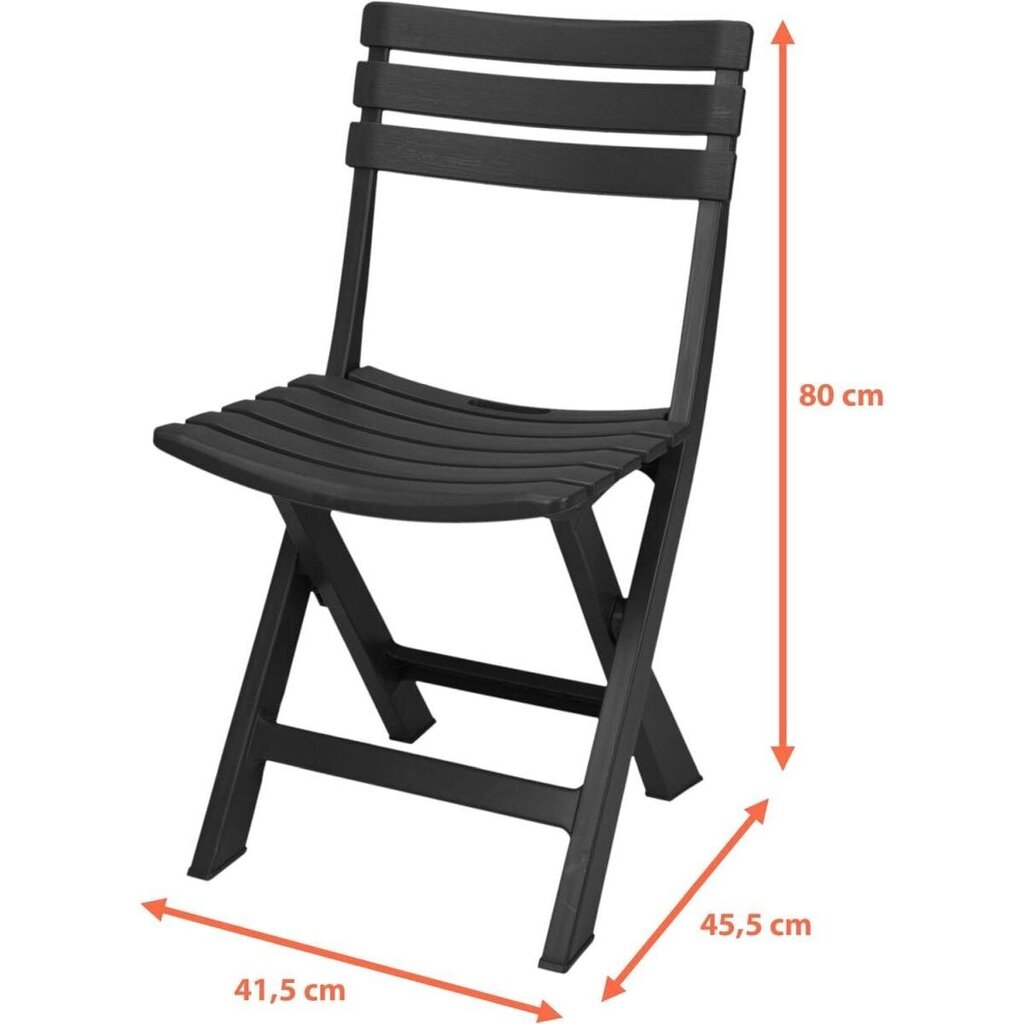 Krēslu komplekts, melns, 4gab. cena un informācija | Dārza krēsli | 220.lv