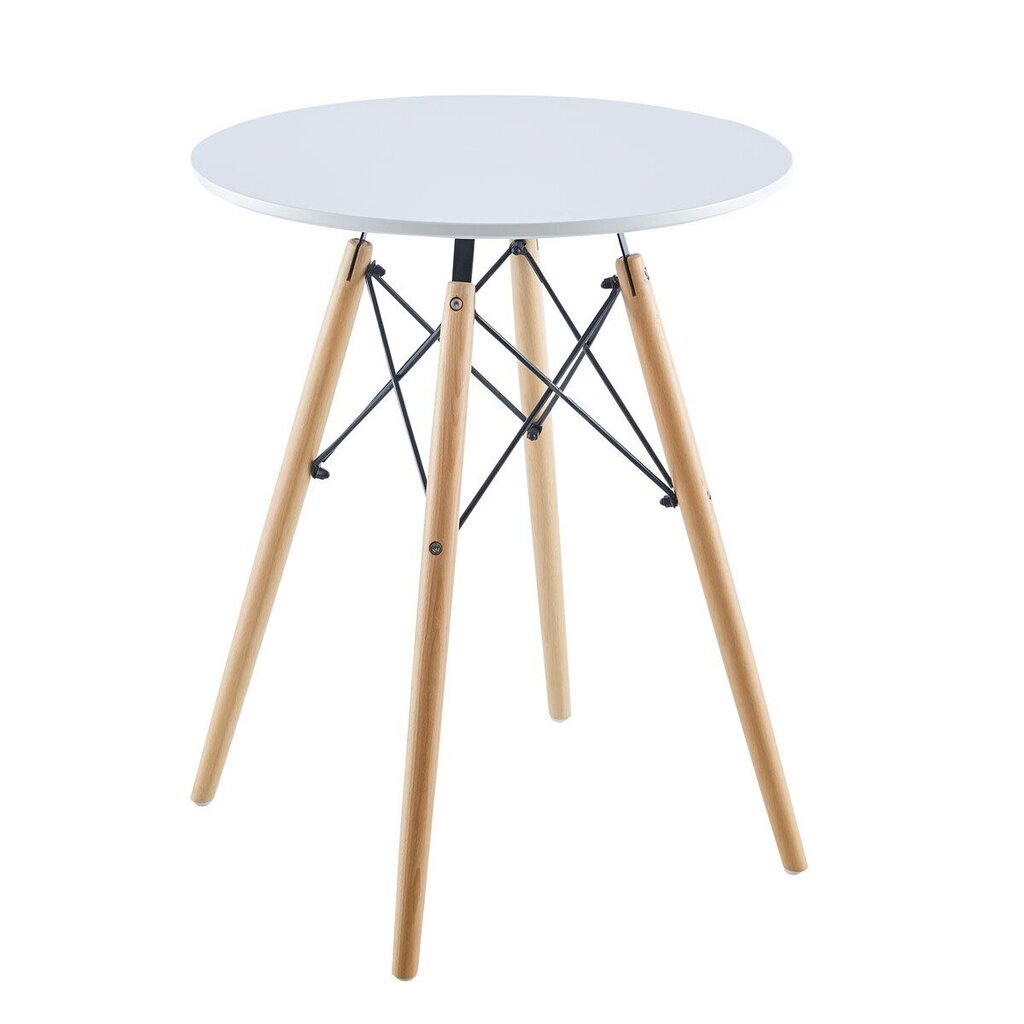 Apaļais galds - matera, 60x60cm, balts cena un informācija | Virtuves galdi, ēdamgaldi | 220.lv