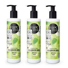 Dušas želeja Organic Shop Apple & Pear, 3 x 280 ml цена и информация | Масла, гели для душа | 220.lv