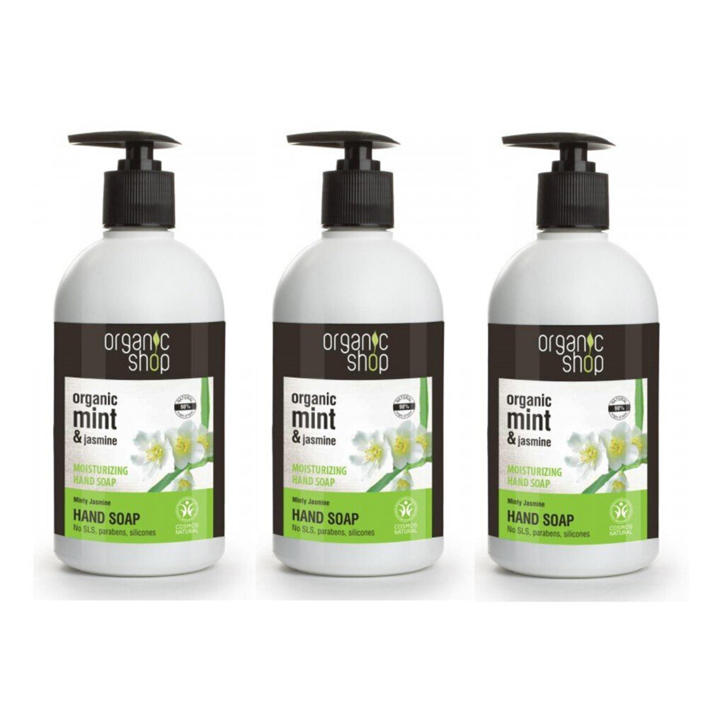 Šķidrās ziepes Organic Shop Moisturizing, 3x500 ml cena un informācija | Ziepes | 220.lv