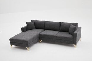 Stūra dīvāns Asir Berlin Left, pelēks/zeltains cena un informācija | Stūra dīvāni | 220.lv