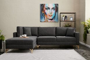 Stūra dīvāns Asir Berlin Left, pelēks/zeltains cena un informācija | Stūra dīvāni | 220.lv