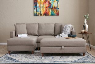 Stūra dīvāns Asir Eva Left, smilškrāsas cena un informācija | Stūra dīvāni | 220.lv
