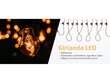 Dārza virtene 15m 15xE27 + 15x LED spuldze E27 6W ar vītni цена и информация | Āra apgaismojums | 220.lv