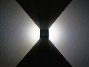 Fasādes lampa - LED dārza sienas lampa Kreon apaļa 2x3W cena un informācija | Āra apgaismojums | 220.lv