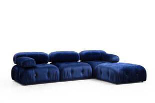 Stūra dīvāns Asir Bubble Velvet Blue L1-O1-1R-PUF, zils cena un informācija | Stūra dīvāni | 220.lv