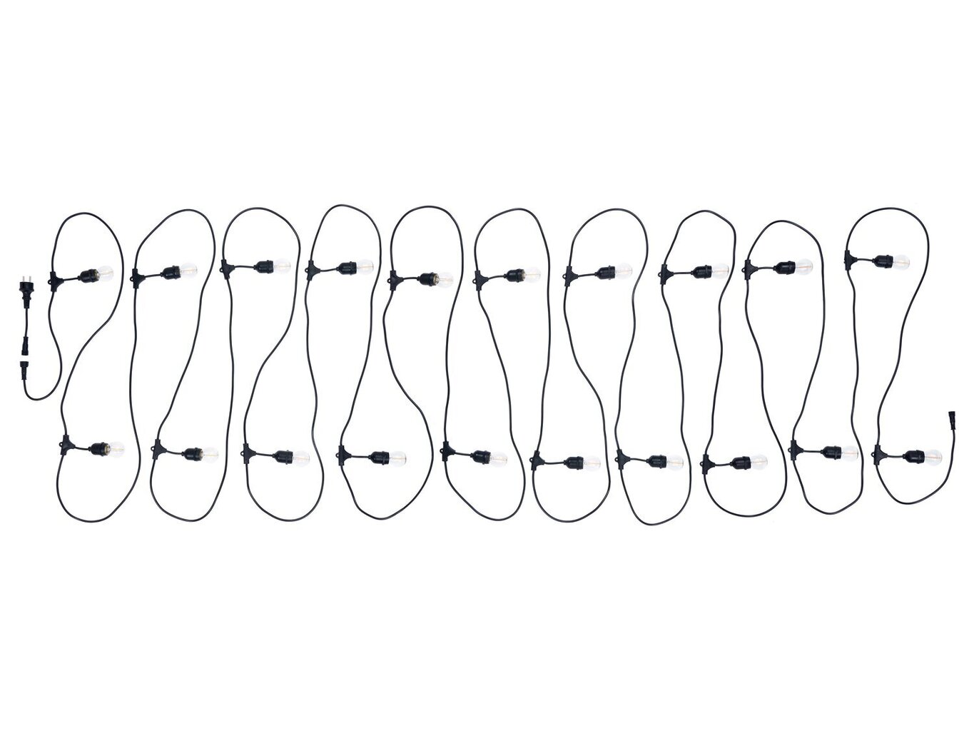 Dārza gaismas virtene, 20m 20xE27 cena un informācija | Āra apgaismojums | 220.lv