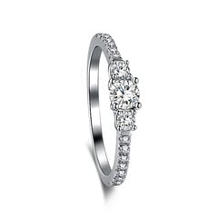 Серебряное кольцо с цирконами Brasco 59680 59680-16.5 цена и информация | Кольца | 220.lv