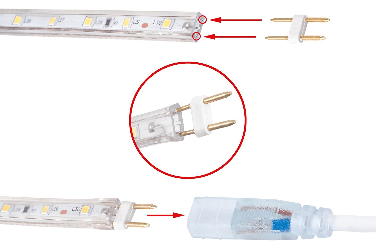 LED lente 230V | 2835 | 60LED | 1m | IP68 | 5W cena un informācija | LED lentes | 220.lv