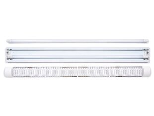 Комплект: 1x R2 2x120 см накладной светильник + 2x 18 Вт светодиодная люминесцентная лампа, теплый белый (3000K) цена и информация | Потолочные светильники | 220.lv
