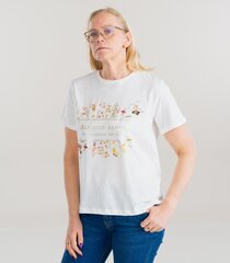 Женская футболка SHAUNA Hailys, белый/оранжевый цена и информация | Женские футболки | 220.lv