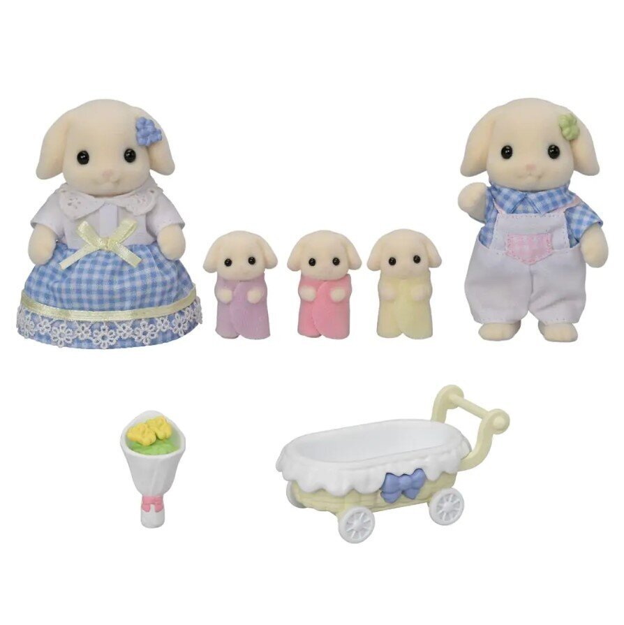 Figūriņu komplekts Sylvanian Families Flora trušu ģimene 05735 cena un informācija | Rotaļlietas meitenēm | 220.lv