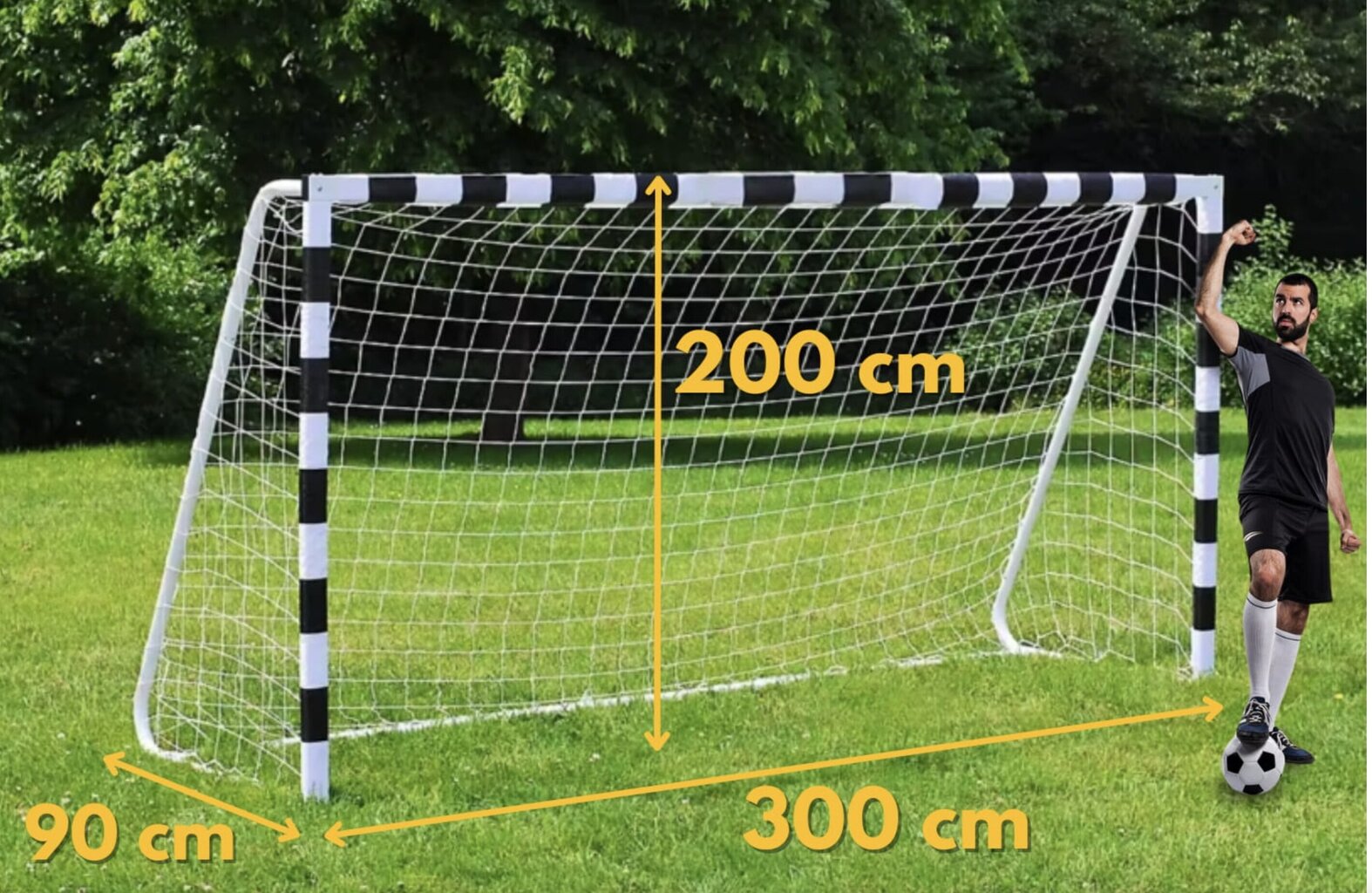 Futbola vārti NS-455, 300x200x90 cm cena un informācija | Futbola vārti un tīkls | 220.lv