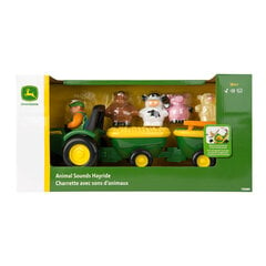 Rotaļu traktors ar piekabi un dzīvniekiem Tomy John Deere 34908 cena un informācija | Rotaļlietas zēniem | 220.lv