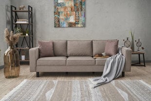 Trīsvietīgs dīvāns Asir Kale Linen, smilškrāsā cena un informācija | Dīvāni | 220.lv