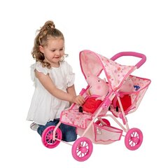 Leļļu rati dvīņiem Peppa Pig 1424025, rozā cena un informācija | Rotaļlietas meitenēm | 220.lv