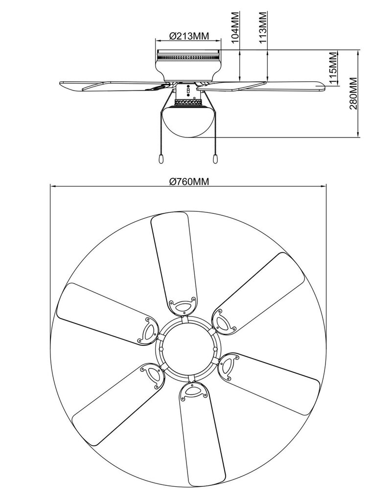 Lampa ar ventilatoru G.LUX GF-MUSE цена и информация | Griestu lampas-ventilatori | 220.lv