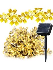 vītne, saules baterija, 20 LED, ziedi cena un informācija | Ziemassvētku lampiņas, LED virtenes | 220.lv