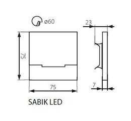 Светильник для лестниц SABIK LED WW 12V теплый - Kanlux цена и информация | Настенные светильники | 220.lv