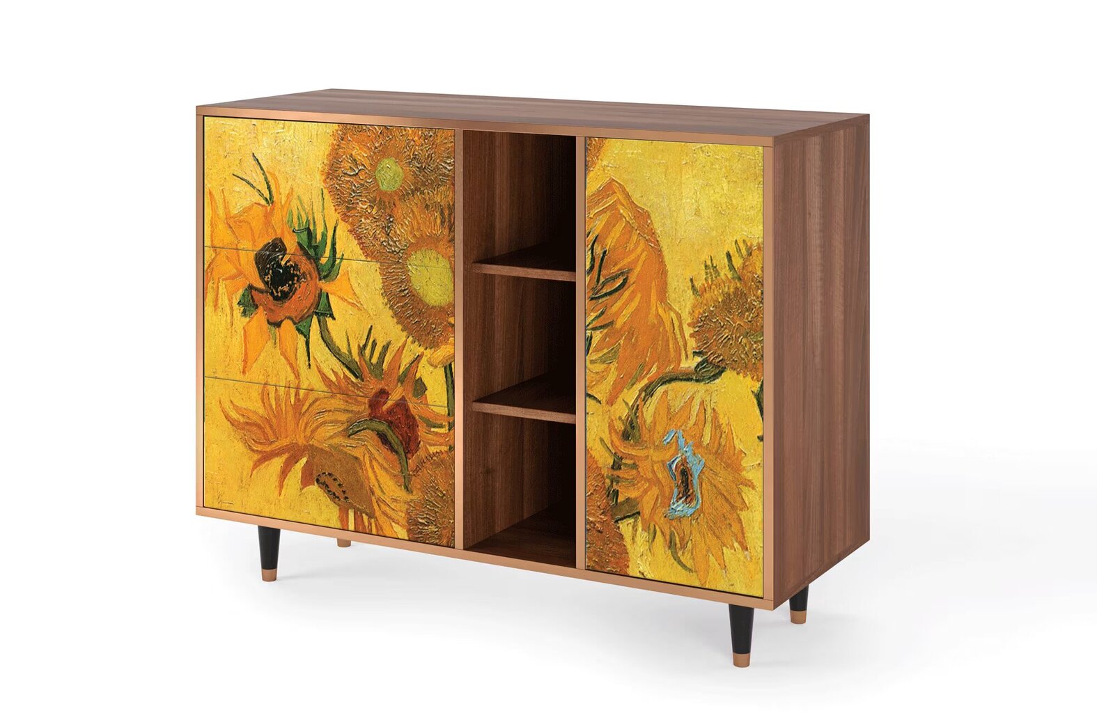 Kumode BS2 Sunflowers By Vincent Van Gogh L 125 cm, rieksts cena un informācija | Kumodes | 220.lv