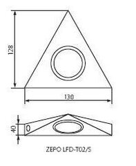 Zepo LFD-T02 C/M apakšskapja gaismeklis cena un informācija | Citi piederumi mēbelēm | 220.lv