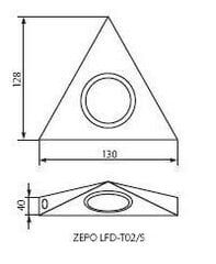 Zepo LFD-T02S C/M apakšskapja gaismeklis cena un informācija | Citi piederumi mēbelēm | 220.lv