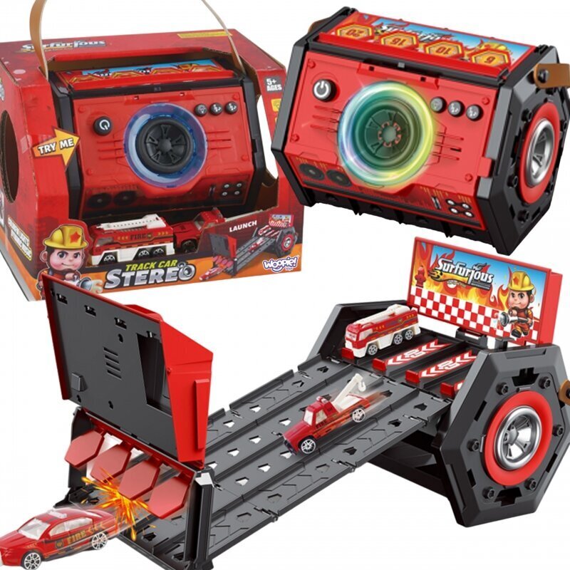 Auto sacīkšu trase ar skaņas un gaismas efektiem, WOOPIE цена и информация | Rotaļlietas zēniem | 220.lv
