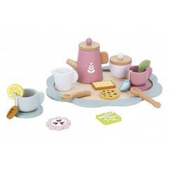 Деревянный чайный набор 21 предмет, Tooky Toy цена и информация | Игрушки для девочек | 220.lv