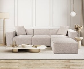 Kampinė sofa Lora (L1-O1-1R-POUFFE ) - Mocha цена и информация | Угловые диваны | 220.lv