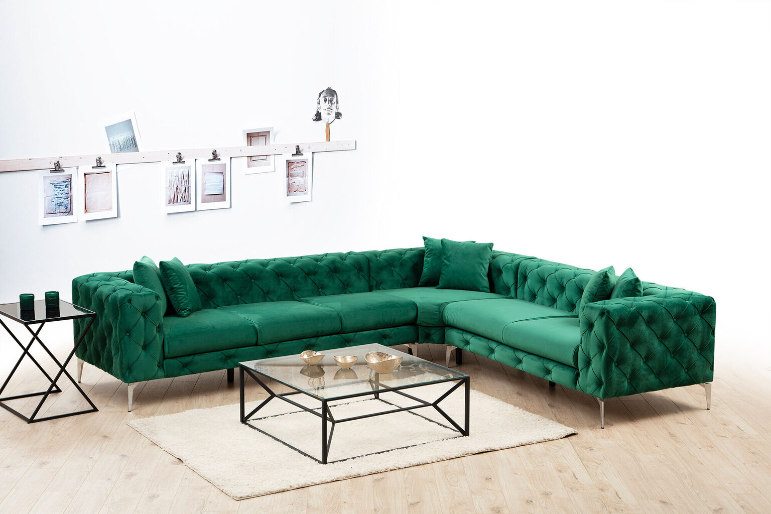 Stūra dīvāns Asir Como Right, zaļš cena un informācija | Stūra dīvāni | 220.lv