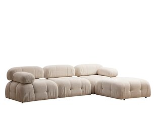 Stūra dīvāns Asir Bubble Cream Bouclette L1-O1-1R-PUF, smilškrāsas cena un informācija | Stūra dīvāni | 220.lv