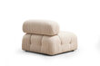 Stūra dīvāns Asir Bubble Cream Bouclette L1-O1-1R-PUF, smilškrāsas cena un informācija | Stūra dīvāni | 220.lv