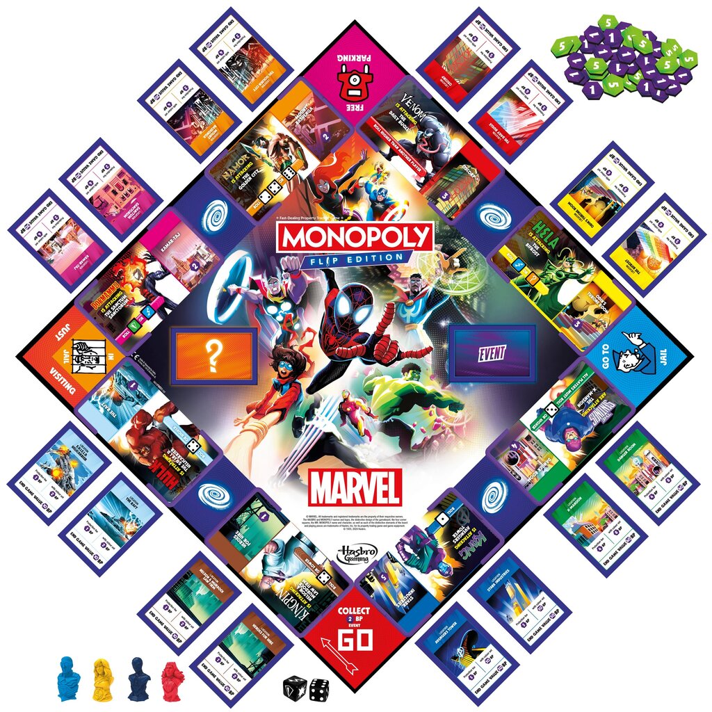 Monopoly Galda spēle Marvel Flip цена и информация | Galda spēles | 220.lv