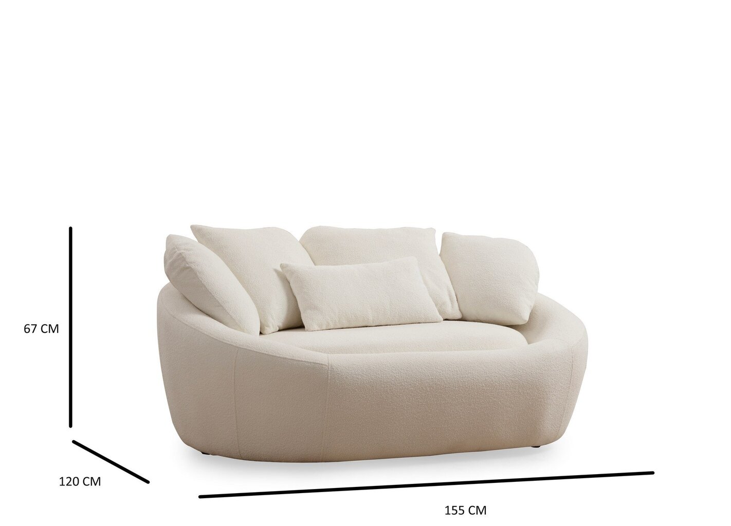 Divvietīgs dīvāns Atelier Del Sofa Midye Love Seat, smilškrāsā cena un informācija | Dīvāni | 220.lv