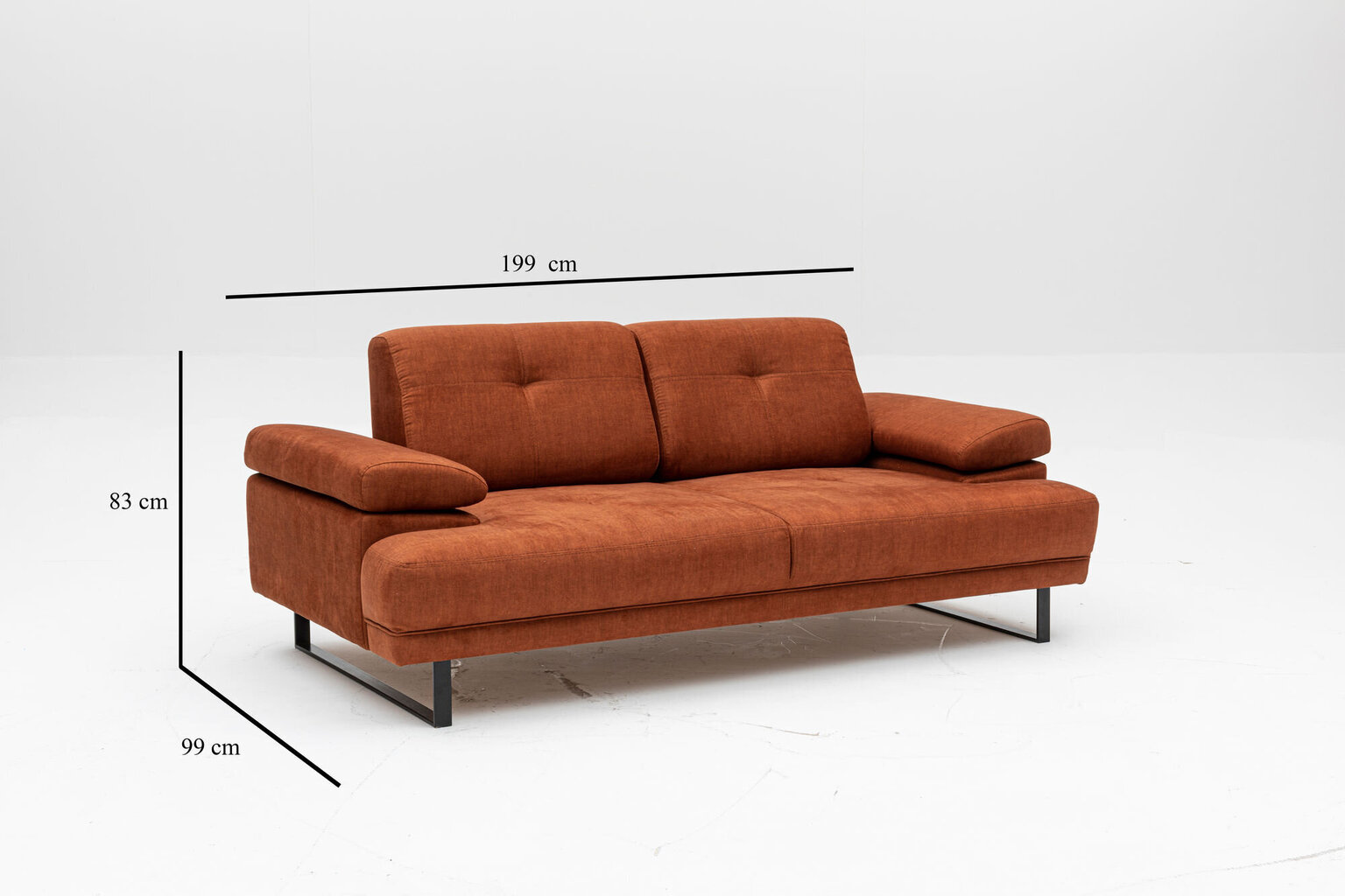 Dīvāns-gulta Atelier Del Sofa Mustang, oranža cena un informācija | Dīvāni | 220.lv